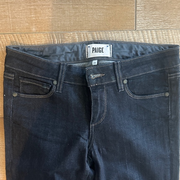 PAIGE Dark Indigo manhattan Jeans. - Picture 3 of 7